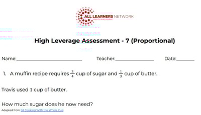 Grade 7 Math Assessment - Proportional
