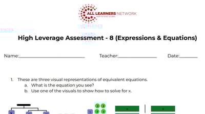 Grade 8 Math Assessment Expression-Equations