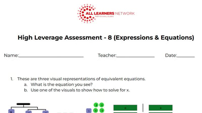 Grade 8 Math Assessment Expression-Equations