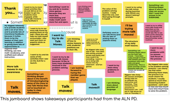 Participants leaving comments in a Jamboard collage.