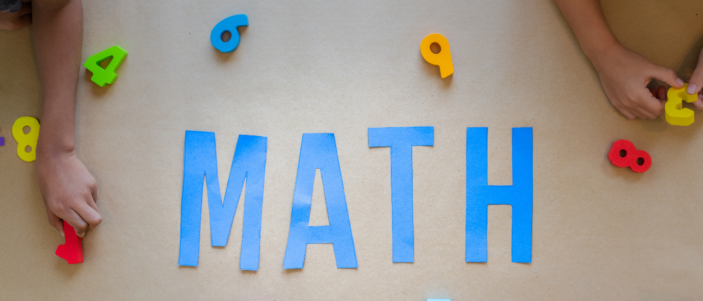 The word math displayed on a background.